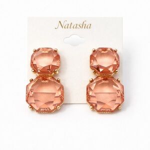 Natasha Couture Blush and Gold Earrings
